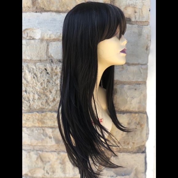 Brown highlights Bangs wig main image 11
